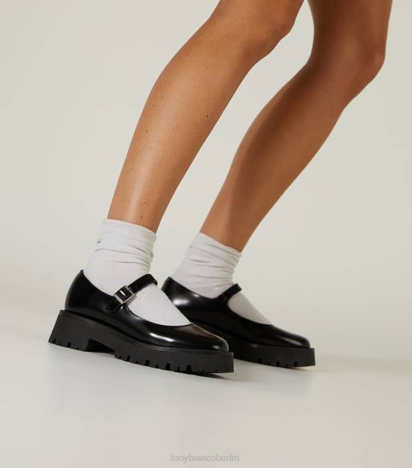 Slipper| de Tony Bianco Frauen Betsy Freizeitschuhe Schwarz hochglänzend 4624578